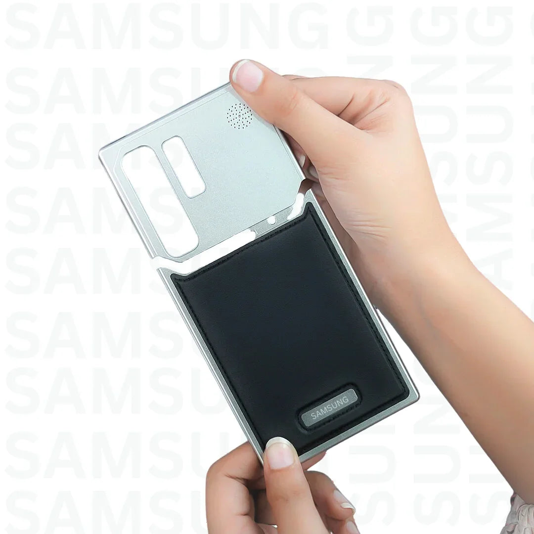 Mobilecasez Premium Metallic Leather Case for Samsung S24 Ultra- Black