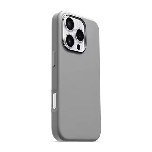 iPhone 13 Pro Leather Case, Compatible with MagSafe, Premium Tumbled Leather, Metal Buttons, Slim Fit&Durable, Distinctive Texture Cover Light Grey