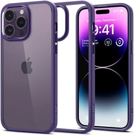 iPhone 14 Pro Cover | Spigen Original Ultra Hybrid Transparent Mobile Cover For iPhone 14 Pro Purple - mobilecasez