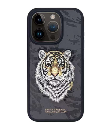 Apple iPhone 15 Plus Santa Barbara Polo & Racquet Club ® Luxury Savana Series Leather Case for iPhone 15 Plus - Tiger
