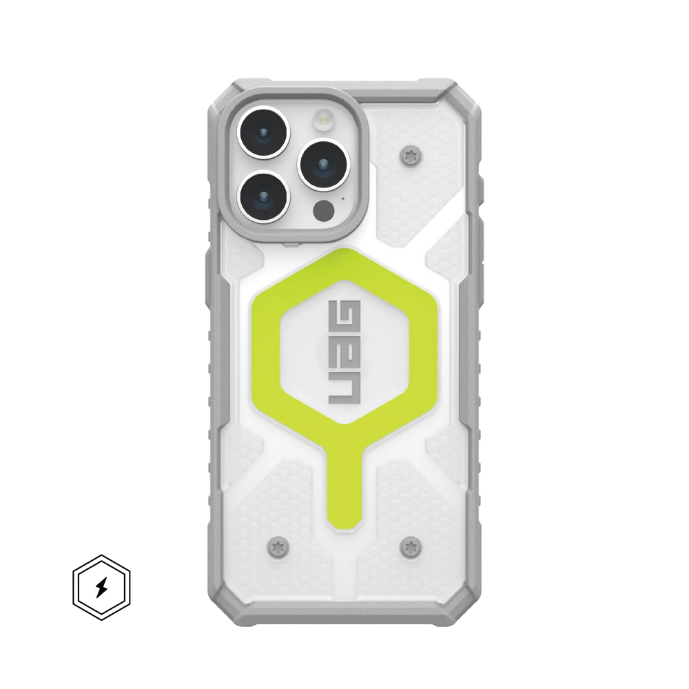 Urban Armor Gear TPU+PC iPhone 15 UAG Case, Pathfinder Clear Compatible, Slim Fit Rugged Protective Case/Cover Designed For iPhone 15 (Military Drop Tested) - Neon Green