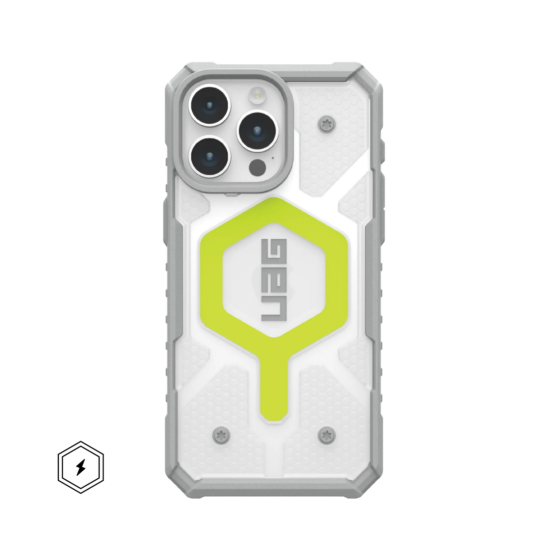 Urban Armor Gear TPU+PC iPhone 16 Plus UAG Case, Pathfinder Clear Compatible, Slim Fit Rugged Protective Case/Cover Designed For iPhone 16 Plus (Military Drop Tested) - Neon Green - mobilecasez