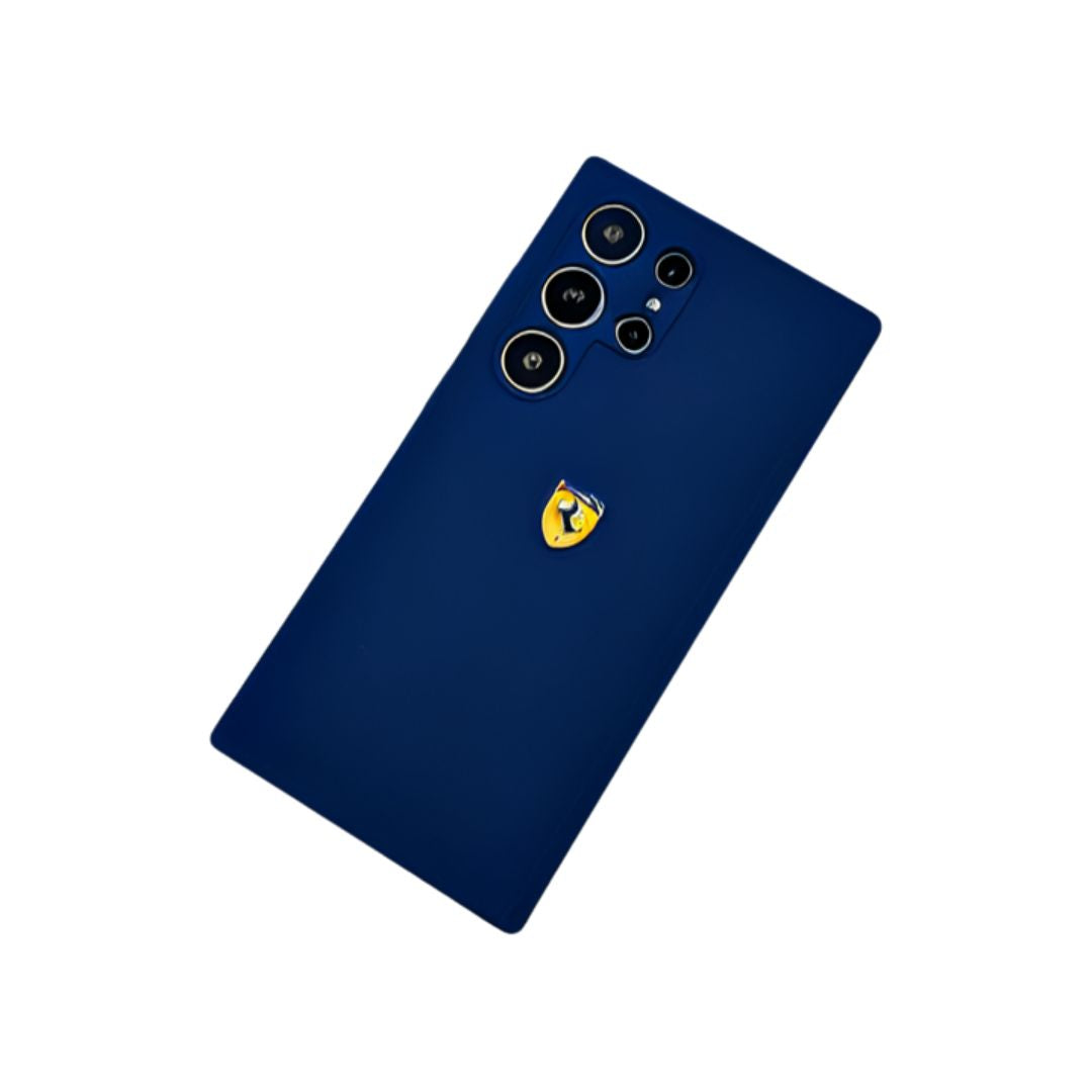 Ferrari FESSIHCN65R Scuderia Silicone Case with Logo Shield for Samsung 25 Plus (Navy Blue) - mobilecasez