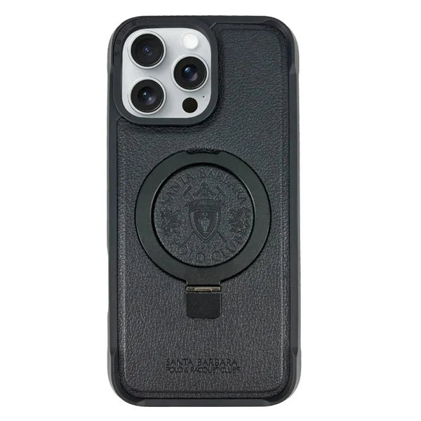 Santa Barbara Polo & Racquet Club iPhone 16 Pro Max Case, Magnetic Compatible Phone Case with Invisible Stand, Primo Series for iPhone 16 Pro  Max 6.3 (Black) - mobilecasez