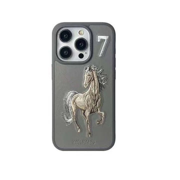 Aventurine Accessories SantaBarbara Polo Boris Series Leather Case, Protective Case (iPhone15 Pro Max, Titanium Grey)