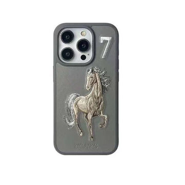 Aventurine Accessories SantaBarbara Polo Boris Series Leather Case, Protective Case (iPhone15 Plus, Titanium Grey)