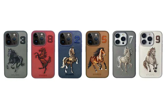 Aventurine Accessories SantaBarbara Polo Boris Series Leather Case, Protective Case (iPhone15 , Red)