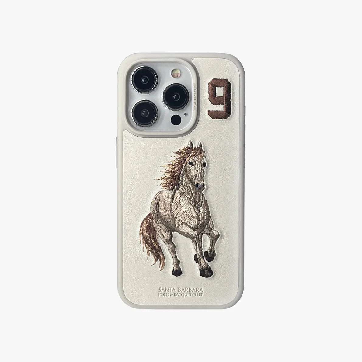 Aventurine Accessories SantaBarbara Polo Boris Series Leather Case, Protective Case (iPhone15 Pro Max, Cream)