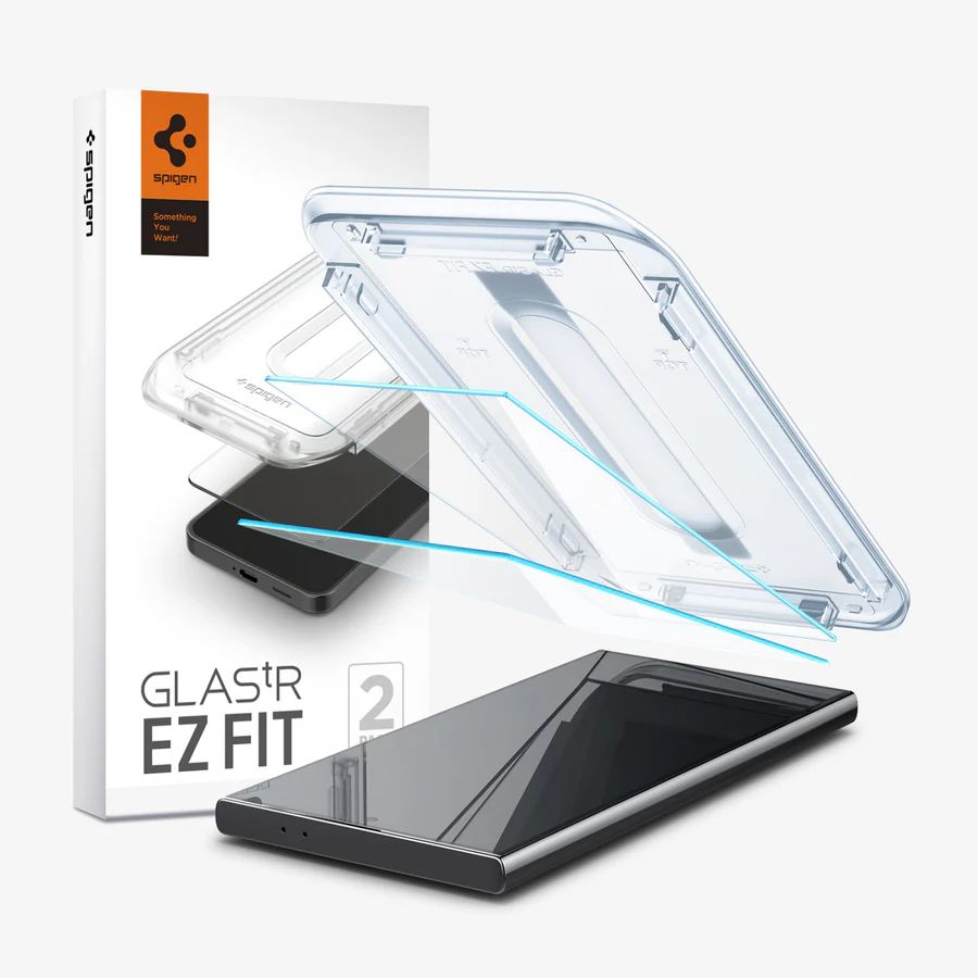 Spigen EZ Fit Tempered Glass Screen Protector Guard for iPhone 15 Pro Max (2 Pack)