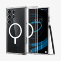 Spigen Ultra Hybrid One Tap Metal Ring MagFit Back Cover Case Compatible with Galaxy S24 Ultra (TPU + Poly Carbonate | White) - mobilecasez