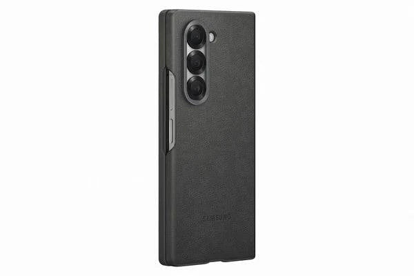 Samsung Galaxy Z Fold 5 Leather Case Protection Protective Shell Cover - Gray - mobilecasez