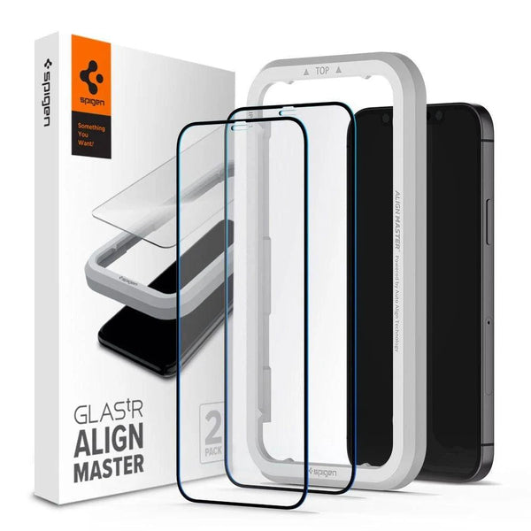 Spigen Ez Fit HD Black Border Tempered Glass Screen Protector For Iphone 16 Pro Max Smartphone- 1 Pack (Sensor Protection) - mobilecasez