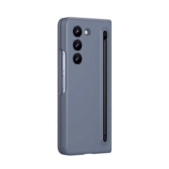 Samsung Galaxy Z Fold 6 Case S Pen Fold Edition with Front Glass, Silky Liquid PC Matte Bumper Cover Case for Samsung Galaxy Z Fold6 (Dark Grey) - mobilecasez