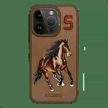 Aventurine Accessories SantaBarbara Polo Boris Series Leather Case, Protective Case (iPhone15 Pro, Brown)