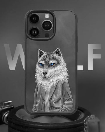 TREEMODA Nimmy Wolf Leather Phone Case Aesthetic Cover for iPhone 14