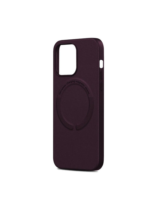 iPhone 14 Pro Leather Cover with Mag-Safe, Premium Apple iPhone 14 Pro Leather Case with Mag-Safe Wine